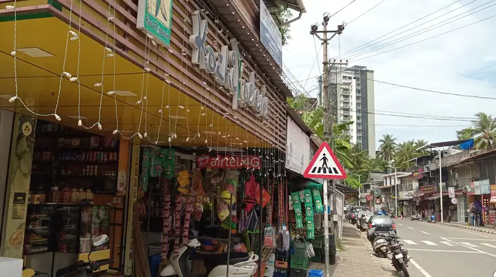 A bakery storefront on Kaloor Road in Kozhikode, Kerala.